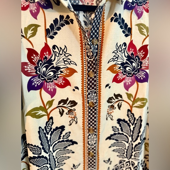 Joie Boho Floral Pineapple Print Ruffle Hem Dress – Size S - Picture 3 of 10